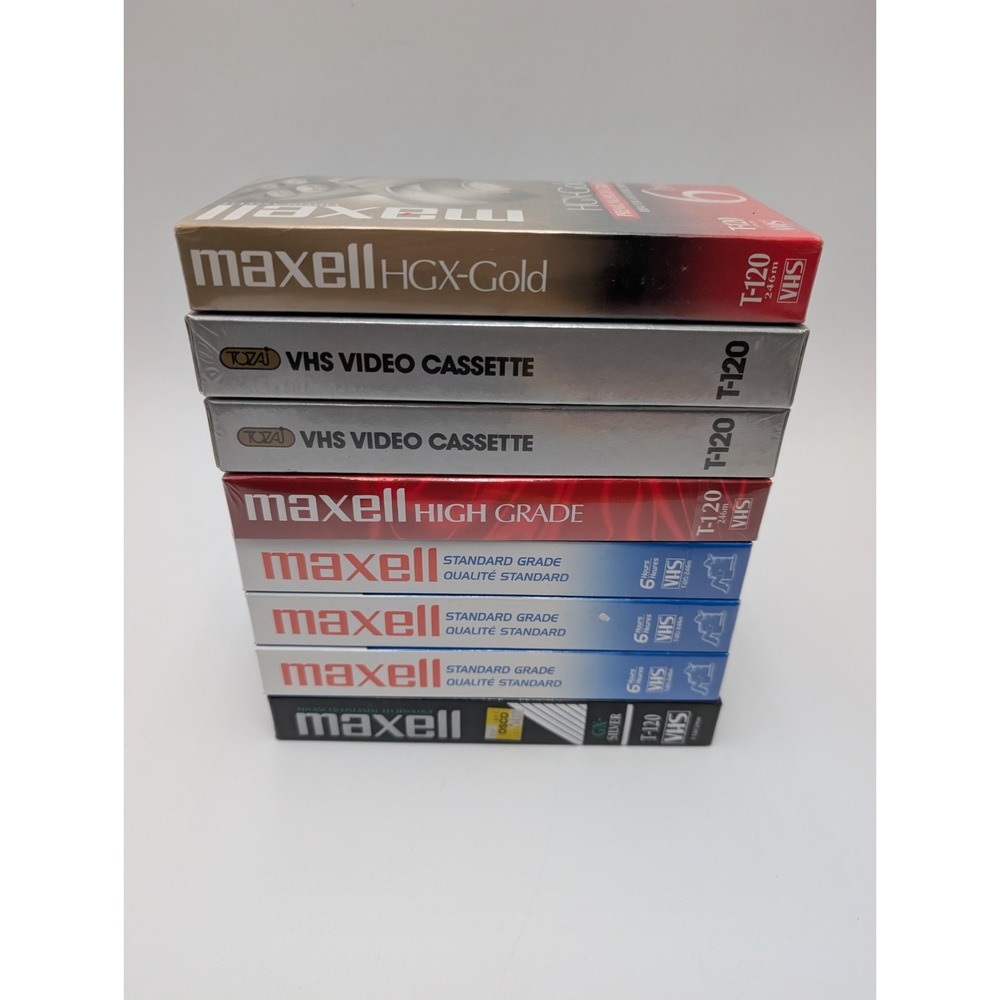New Blank VHS Tapes Lot Of 8 Sealed Brand New Maxell